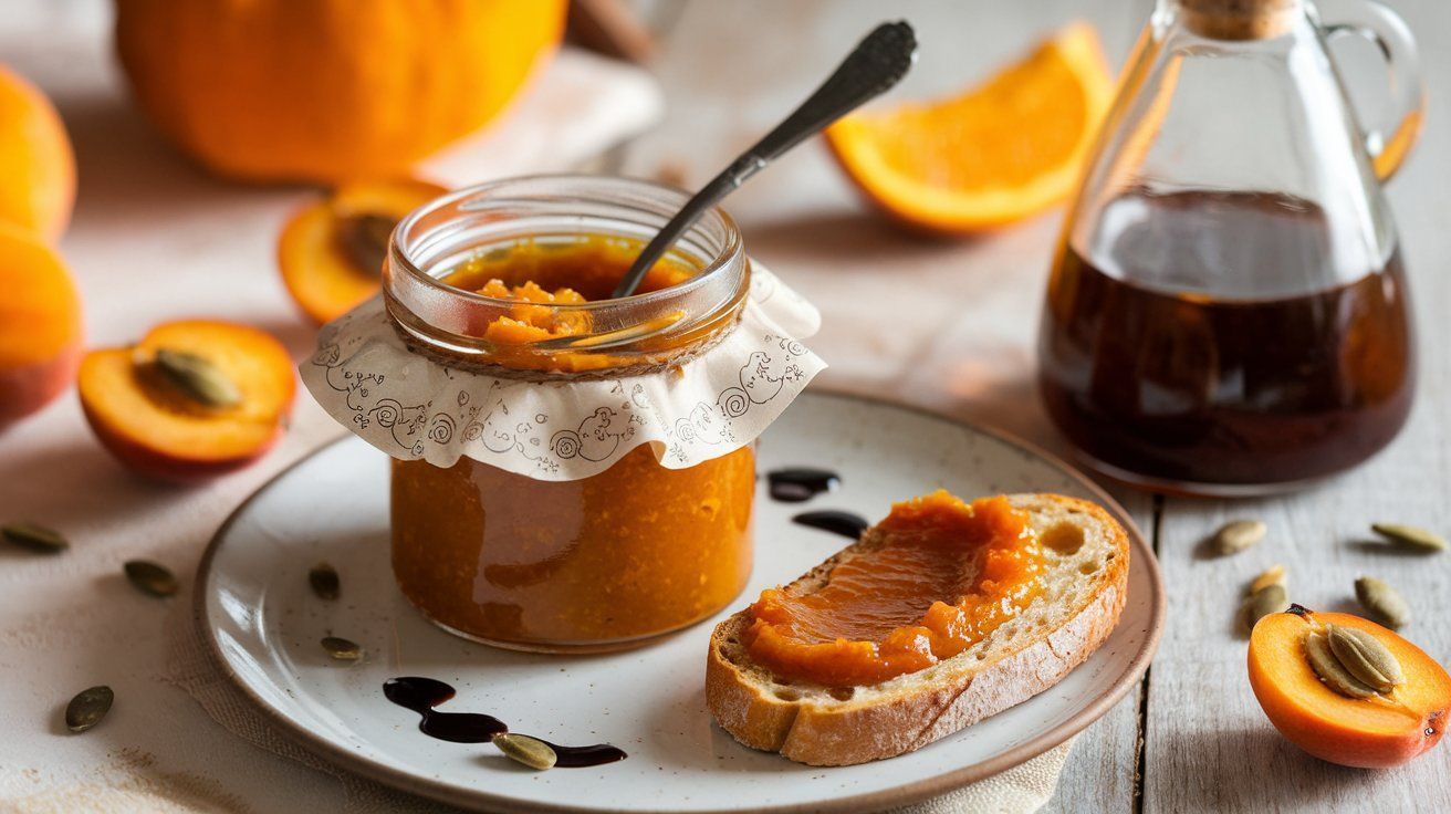 Picture Pumpkin Jam with Apricots and Oranges