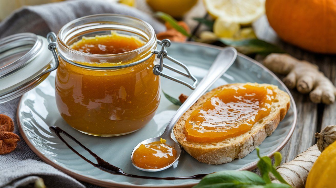 Picture Pumpkin Jam with Lemon and Ginger