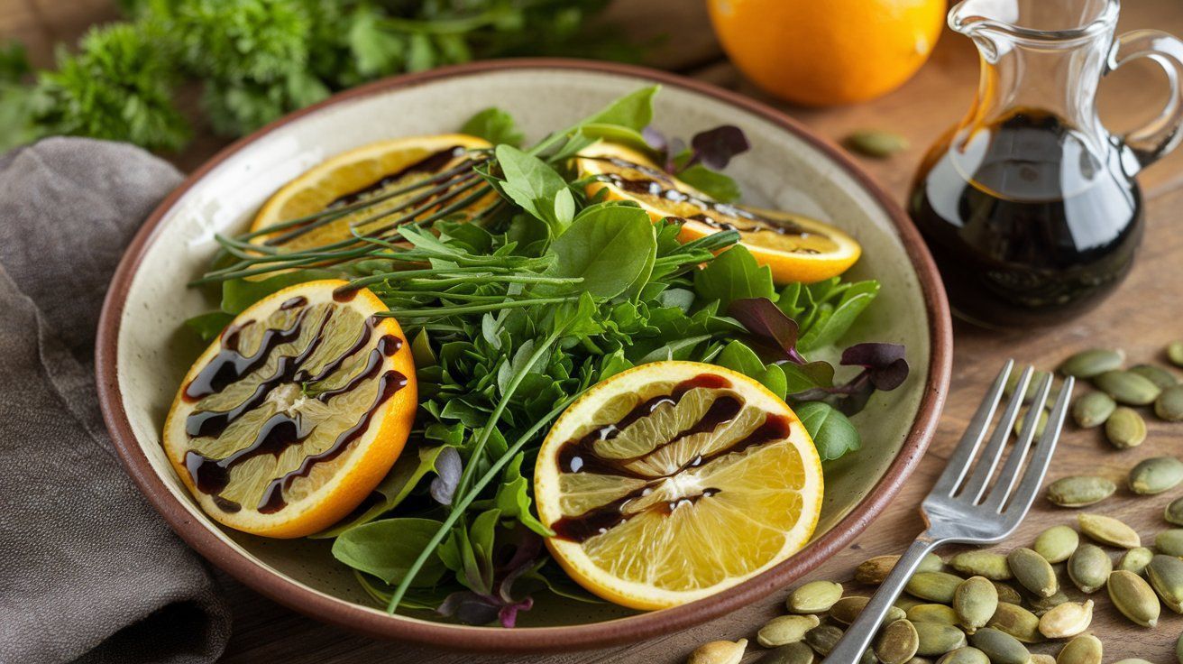 Picture Dandelion Herb Salad with Citrus Dressing