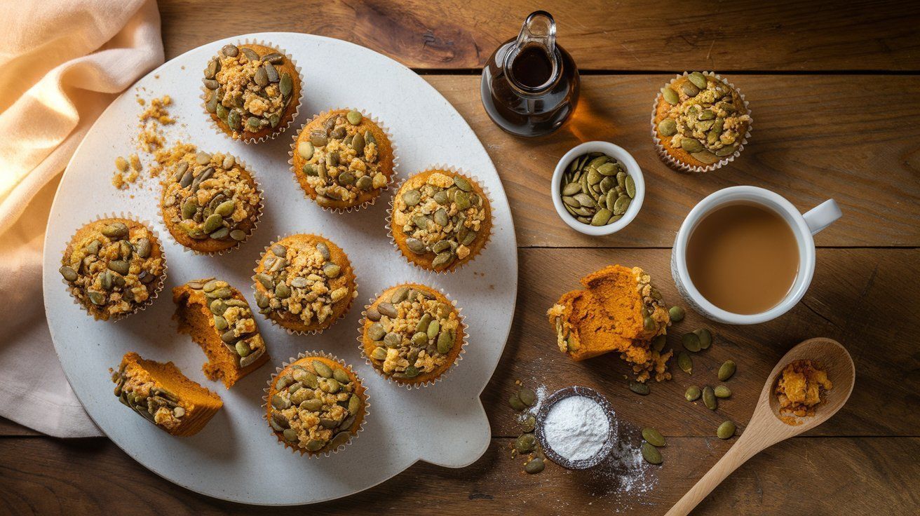 Picture Pumpkin Muffins With Pumpkin Seed Streusel Topping