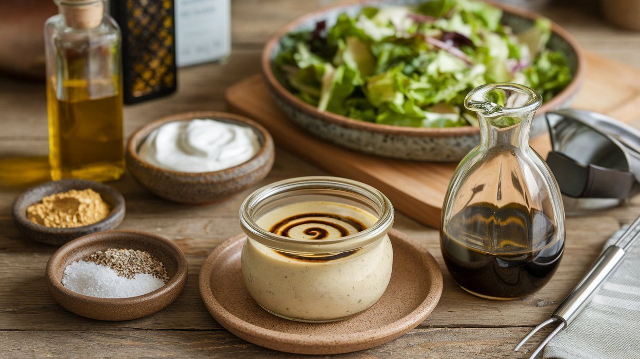 Picture Salad Dressing with Pumpkin Seed Oil and Sour Cream