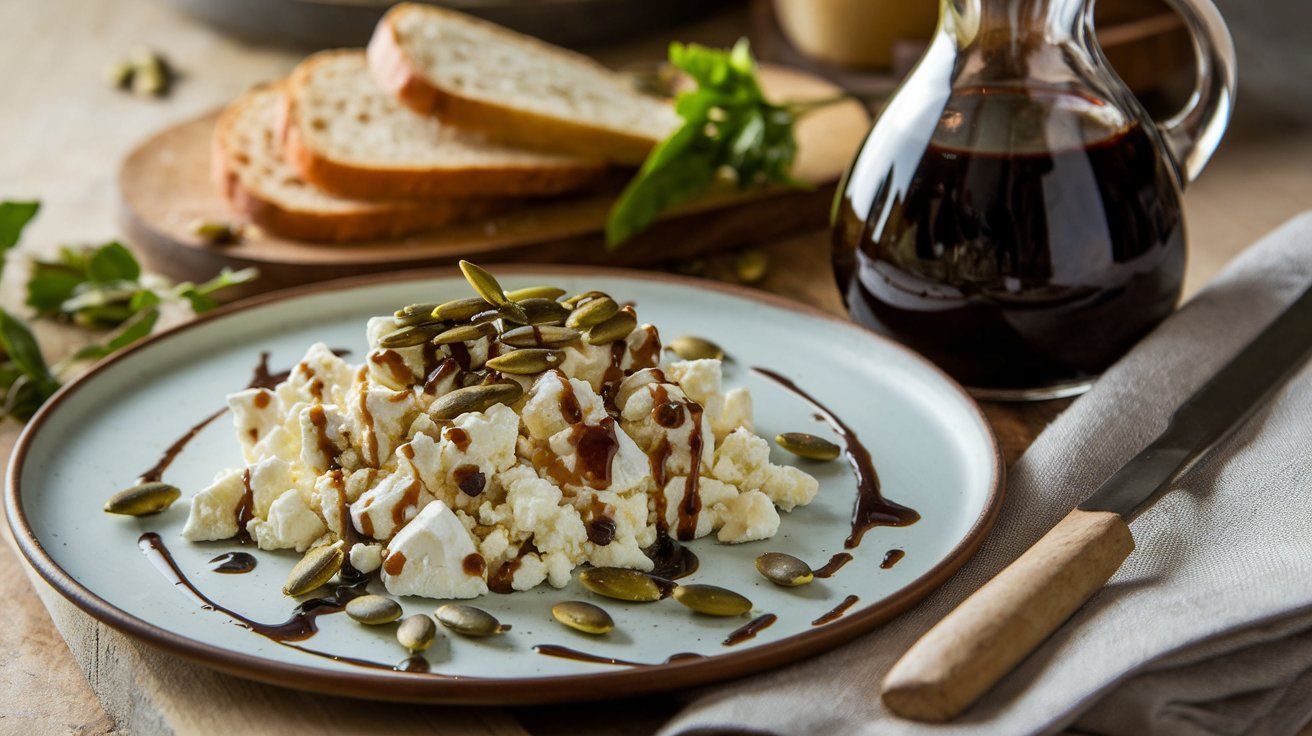 Picture Sheep‘s Cheese with Pumpkin Seeds