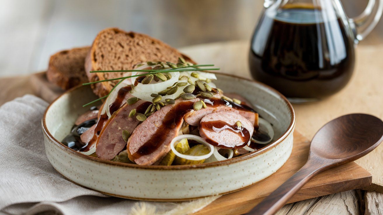 Picture Sausage Salad with Pumpkin Seed Oil